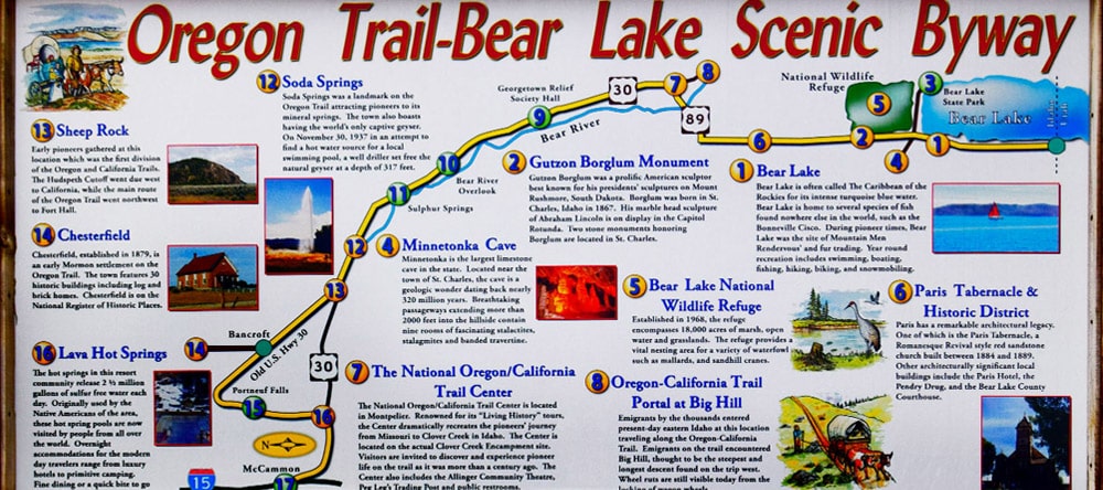 Oregon Trail Bear Lake Scenic Byway in Fish Haven, Idaho