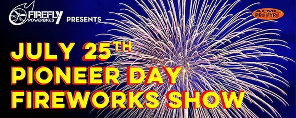 Pioneer Day Fireworks show at Ideal Beach in Garden City Utah