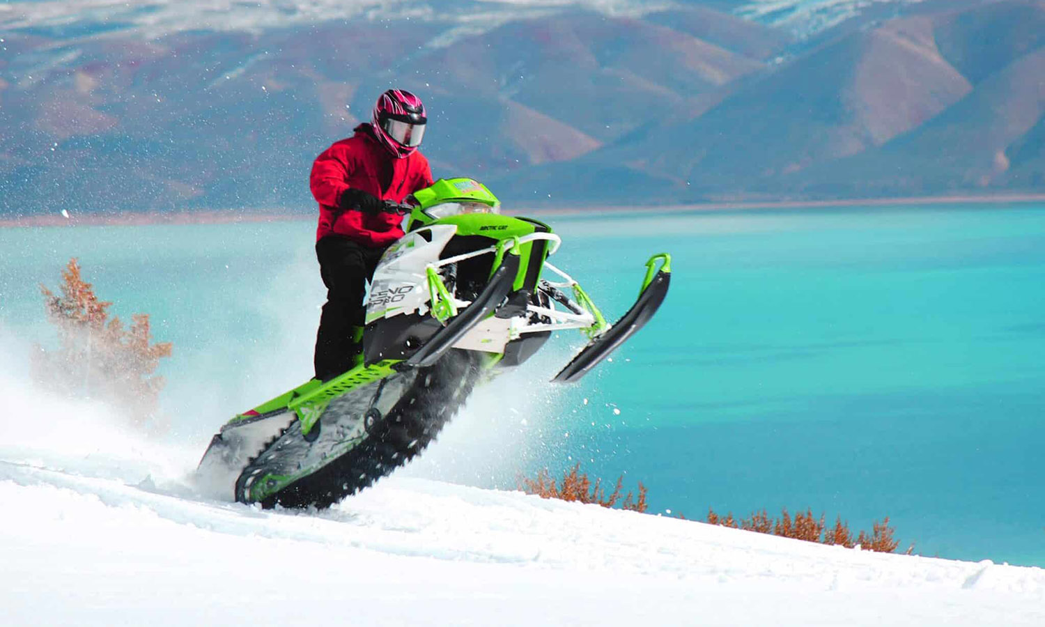 Snowmobiling on Bear Lake trails in Utah and Idaho